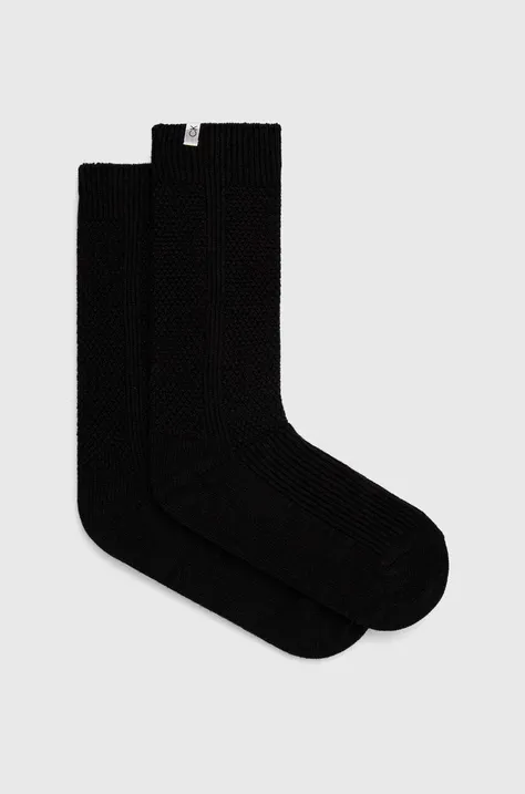 Vlnené ponožky Calvin Klein čierna farba
