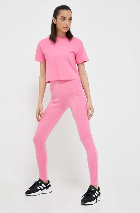 Спортивні штани Guess колір рожевий однотонні