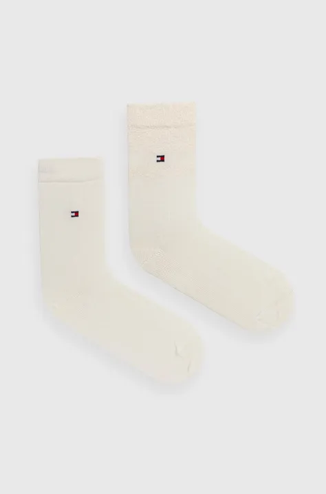 Nogavice Tommy Hilfiger 2-pack ženski, bela barva