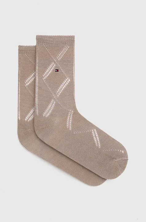 Čarape Tommy Hilfiger za žene, boja: bež