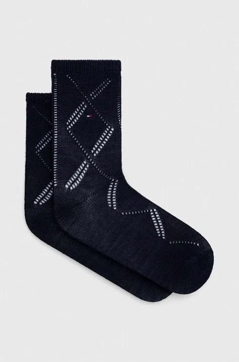 Čarape Tommy Hilfiger za žene, boja: tamno plava