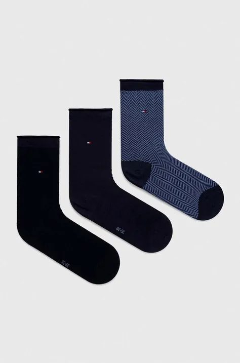 Шкарпетки Tommy Hilfiger 3-pack жіночі колір синій