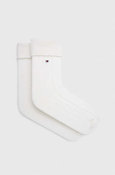 Шкарпетки з домішкою вовни Tommy Hilfiger колір білий
