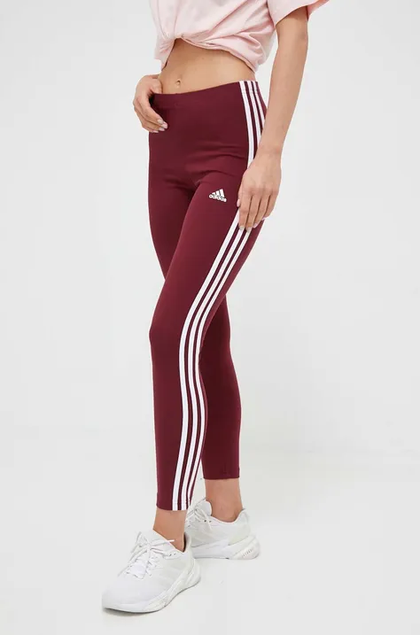 Tajice adidas za žene, boja: bordo, s uzorkom