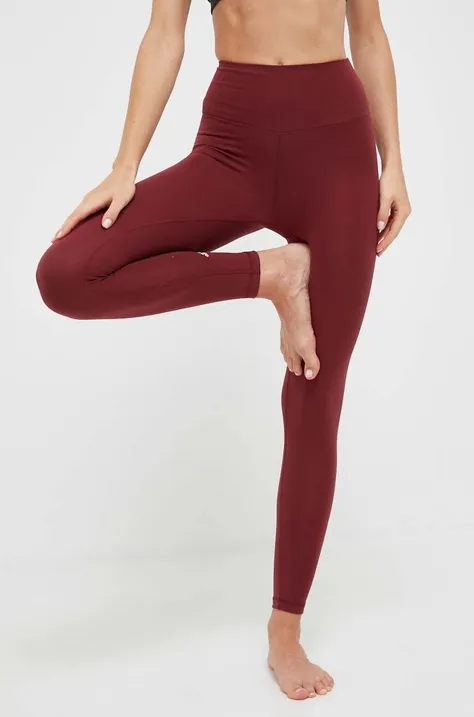 adidas Performance legginsy do jogi Essentials kolor bordowy gładkie