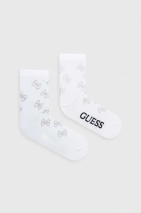 Guess sosete femei, culoarea alb