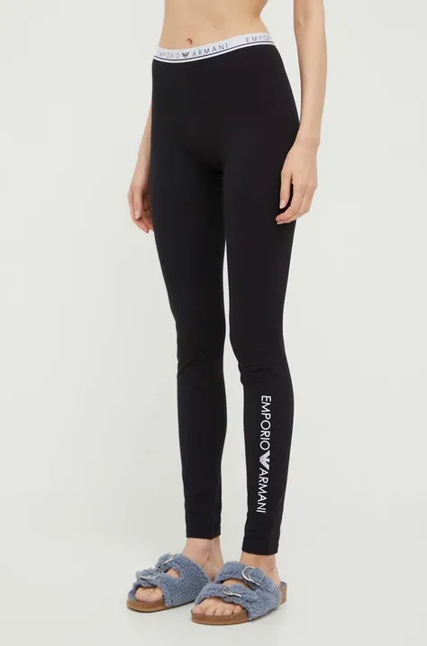 Emporio Armani Underwear legginsy lounge kolor czarny z nadrukiem