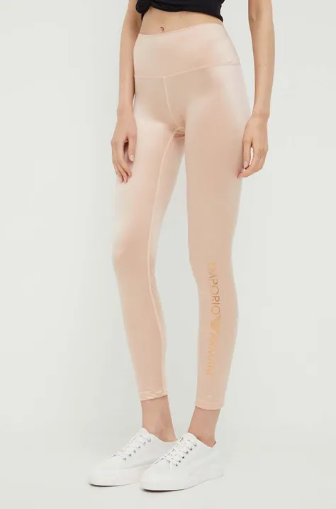 Emporio Armani Underwear legginsy damskie kolor różowy z nadrukiem