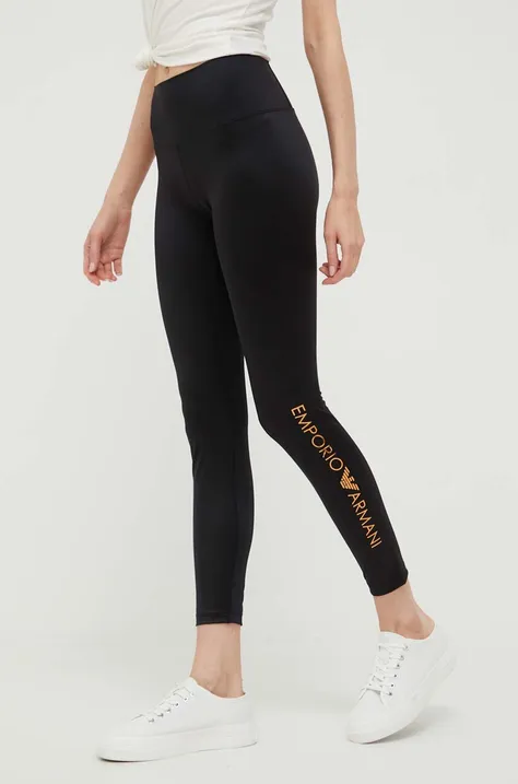 Emporio Armani Underwear legginsy damskie kolor czarny z nadrukiem