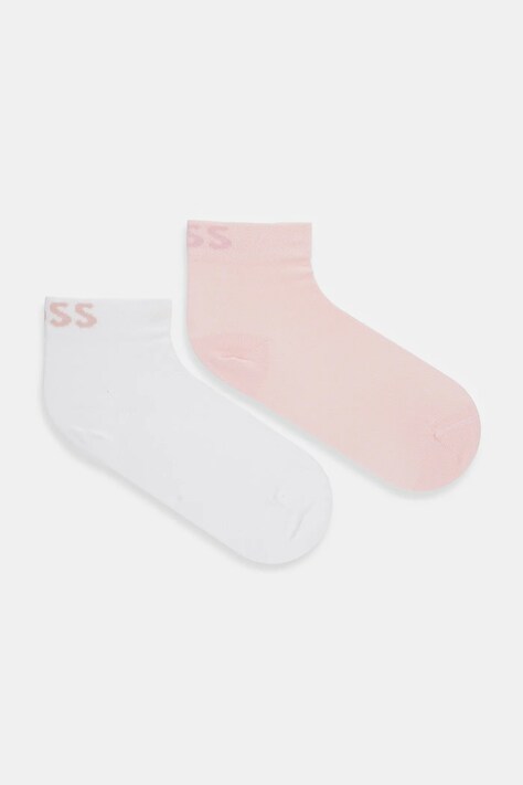 Nogavice BOSS 2-pack bela barva
