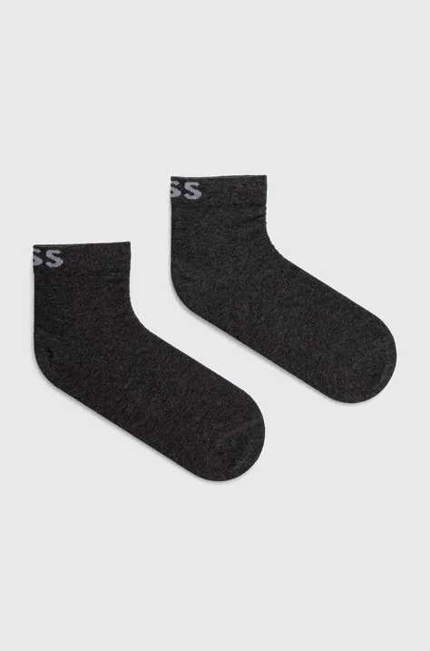 Ponožky BOSS 2-pack dámské, šedá barva