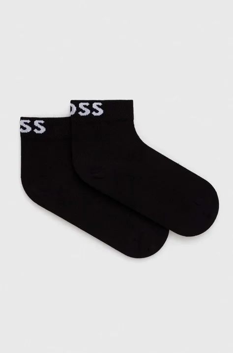 Čarape BOSS 2-pack za žene, boja: crna