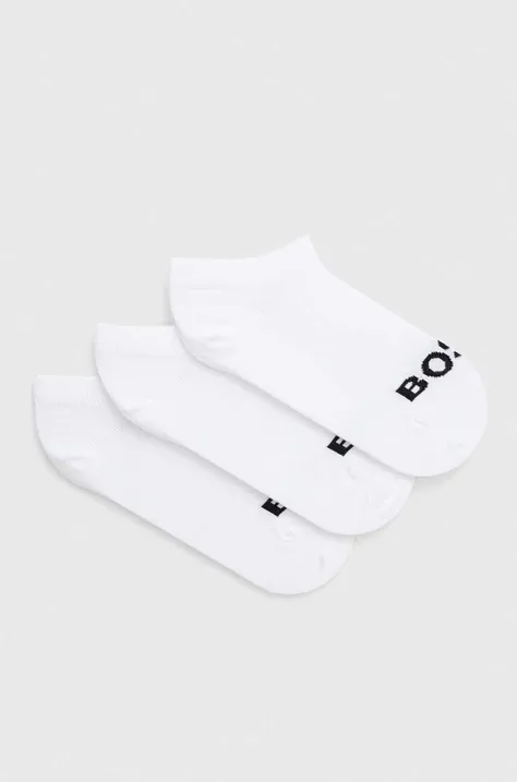 Čarape BOSS 3-pack za žene, boja: bijela