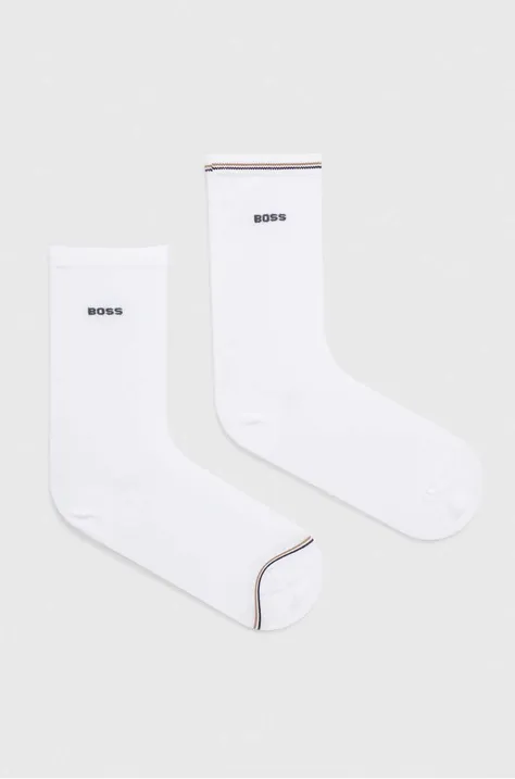 Шкарпетки BOSS 2-pack жіночі колір білий