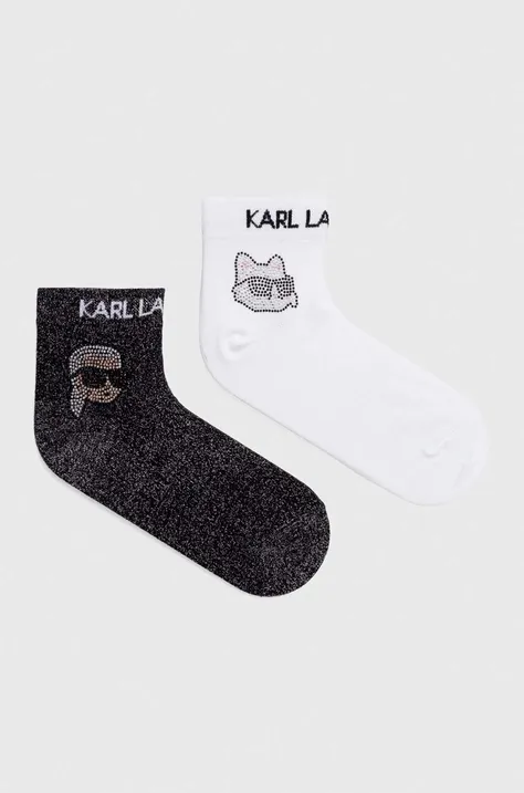 Шкарпетки Karl Lagerfeld 2-pack жіночі колір чорний
