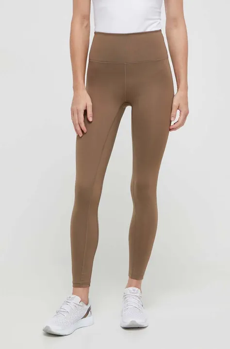 Casall leggins de antrenament culoarea maro, neted