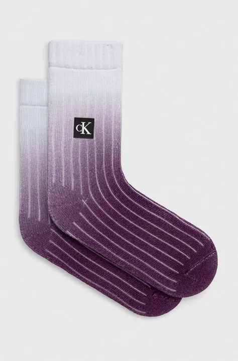 Шкарпетки Calvin Klein Jeans жіночі колір фіолетовий
