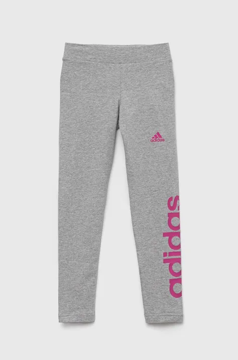 adidas legginsy dziecięce kolor szary z nadrukiem