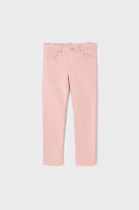 Mayoral pantaloni copii culoarea roz, neted