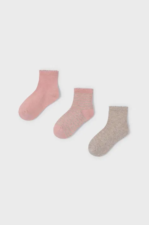 Дитячі шкарпетки Mayoral 3-pack колір бежевий