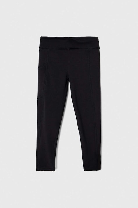 Abercrombie & Fitch legginsy dziecięce kolor czarny gładkie