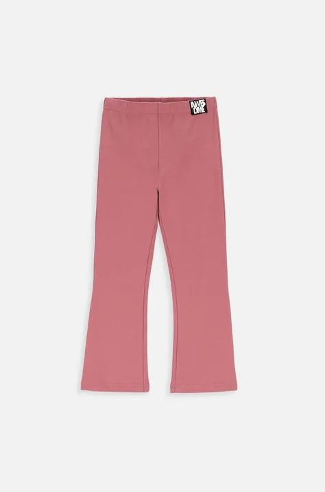 Coccodrillo pantaloni copii culoarea roz, neted