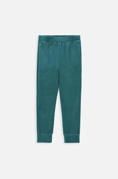 Coccodrillo spodnie dresowe dziecięce kolor zielony gładkie