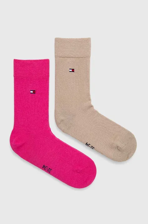 Otroške nogavice Tommy Hilfiger 2-pack roza barva