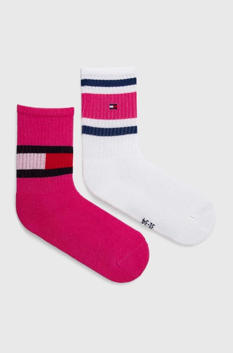 Otroške nogavice Tommy Hilfiger 2-pack roza barva