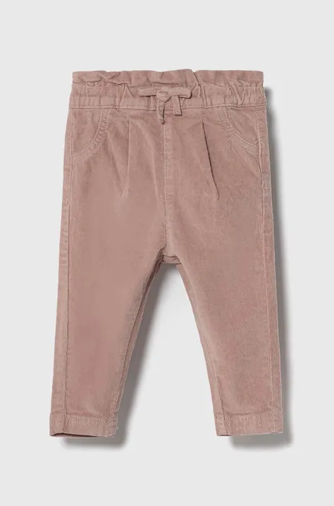 zippy pantaloni bebe culoarea roz, neted