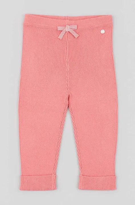zippy legginsy niemowlęce kolor różowy gładkie