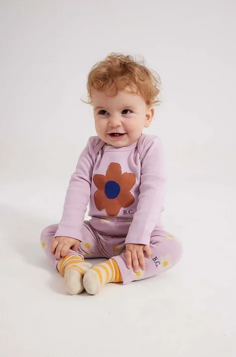 Legíny pre bábätká A.P.C. fialová farba, vzorované