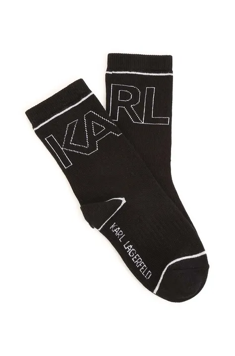 Otroške nogavice Karl Lagerfeld 2-pack črna barva