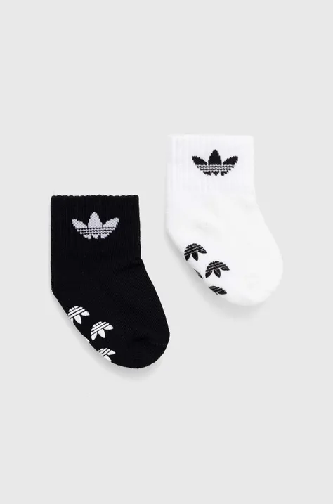 Detské ponožky adidas Originals 2-pak čierna farba