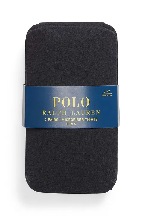 Detské pančuchy Polo Ralph Lauren 2-pak čierna farba