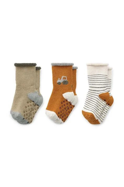 Παιδικές κάλτσες Liewood 3-pack χρώμα: μπεζ