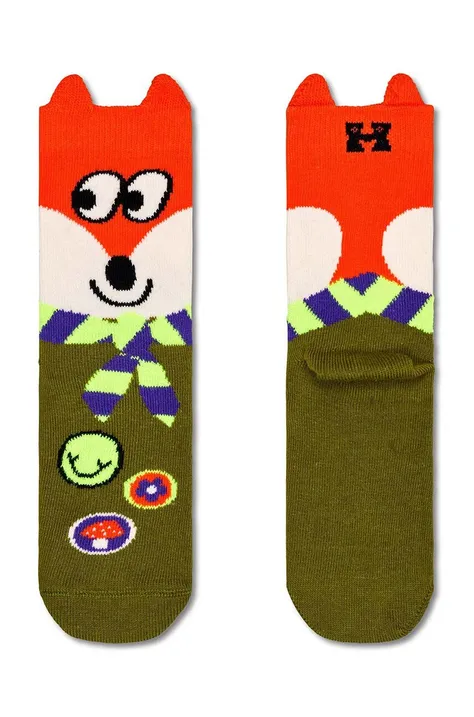 Happy Socks skarpetki dziecięce Fox Scout kolor zielony