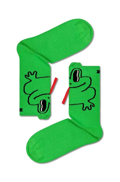 Happy Socks skarpetki dziecięce Happy Frog kolor zielony