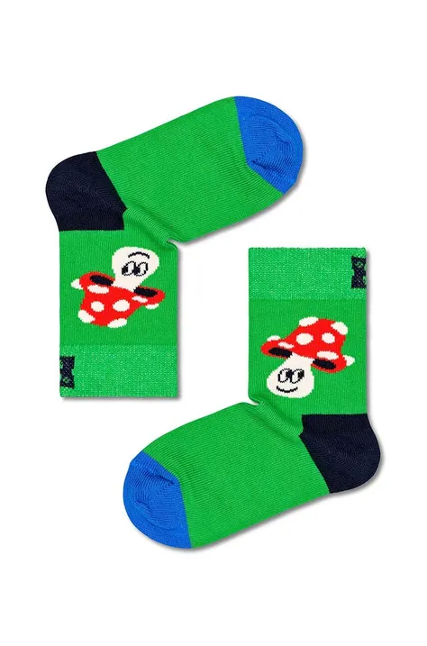 Happy Socks skarpetki dziecięce Mushroom kolor zielony