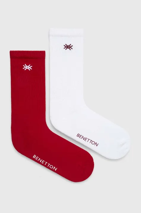 Ponožky United Colors of Benetton 2-pak červená farba