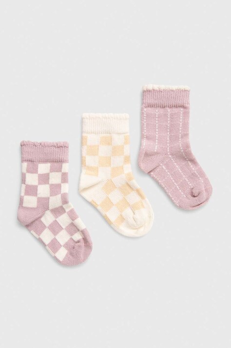 Детские носки United Colors of Benetton 3 шт цвет розовый