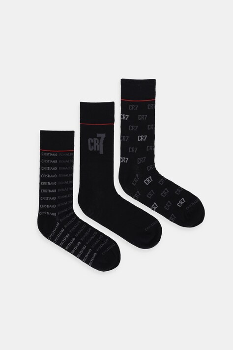 CR7 Cristiano Ronaldo skarpetki 3-pack kolor czarny 0