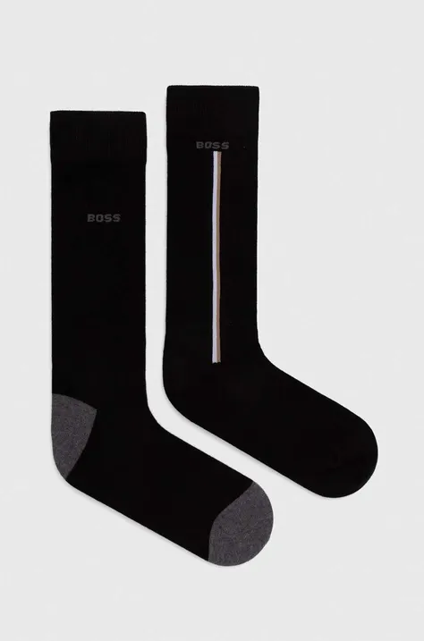 Nogavice BOSS 2-pack moški, črna barva