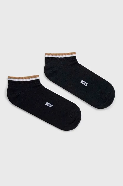 Ponožky BOSS 2-pak pánske, tmavomodrá farba, 50491192