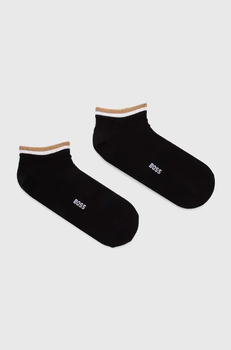 Ponožky BOSS 2-pack pánské, černá barva, 50491192