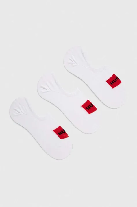 Ponožky HUGO 3-pak pánske, biela farba, 50496082