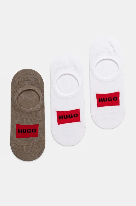 Κάλτσες HUGO 3-pack χρώμα: μπεζ