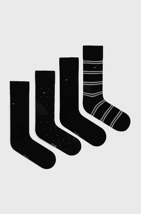 Κάλτσες Tommy Hilfiger 4-pack χρώμα: μαύρο