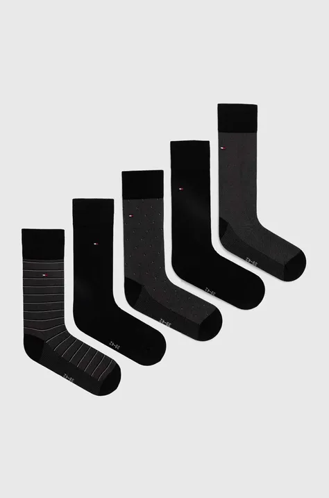 Κάλτσες Tommy Hilfiger 5-pack χρώμα: μαύρο
