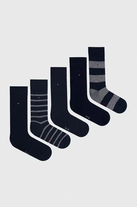 Κάλτσες Tommy Hilfiger 5-pack χρώμα: ναυτικό μπλε